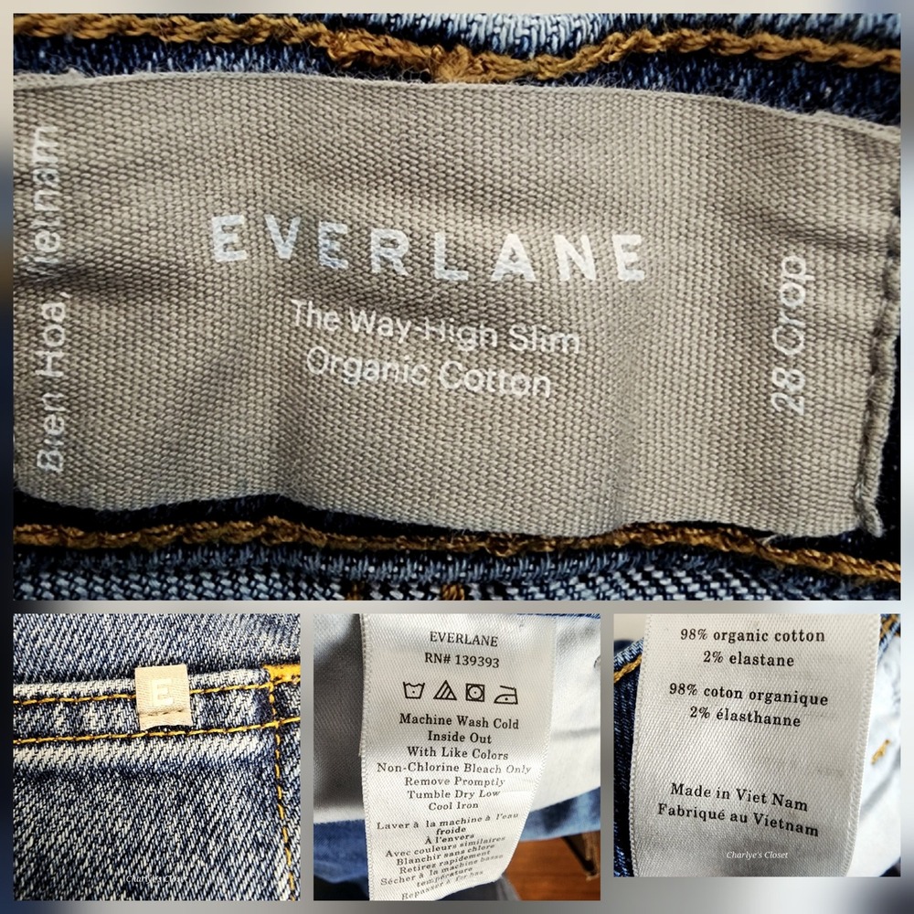 Everlane The Way-High Slim Crop Jeans 28x28 Organic Cotton 90s Minimalism Preppy - Picture 7 of 7